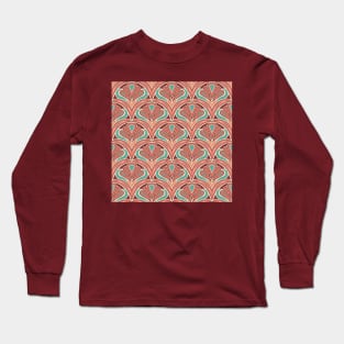 Coral and Teal Vintage Scales Long Sleeve T-Shirt